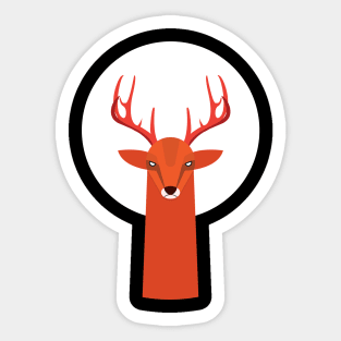 Deer and Moon Sticker